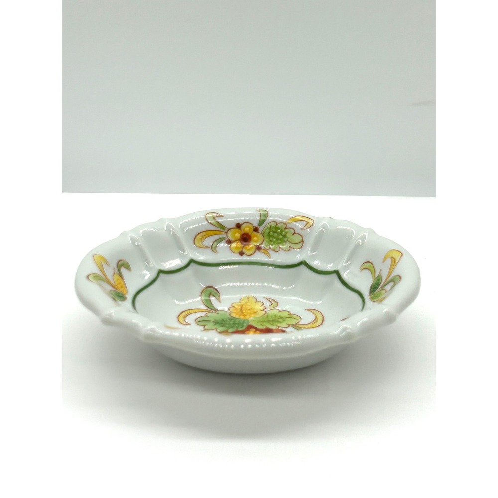Sherle Wagner Italy Hand Painted Floral Porcelain Scalloped Soap Trinket Dish - Picture 12 of 13